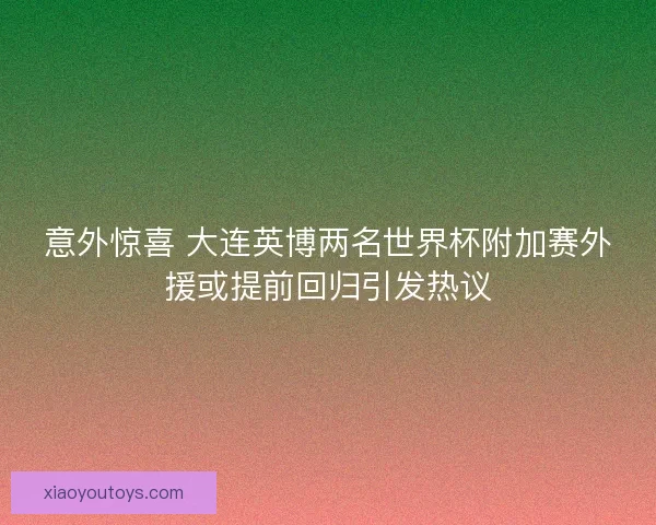 意外惊喜 大连英博两名世界杯附加赛外援或提前回归引发热议 意外惊喜 大连英博两名世界杯附加赛外援或提前回归引发热议