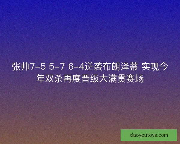 张帅7-5 5-7 6-4逆袭布朗泽蒂 实现今年双杀再度晋级大满贯赛场 张帅7-5 5-7 6-4逆袭布朗泽蒂 实现今年双杀再度晋级大满贯赛场